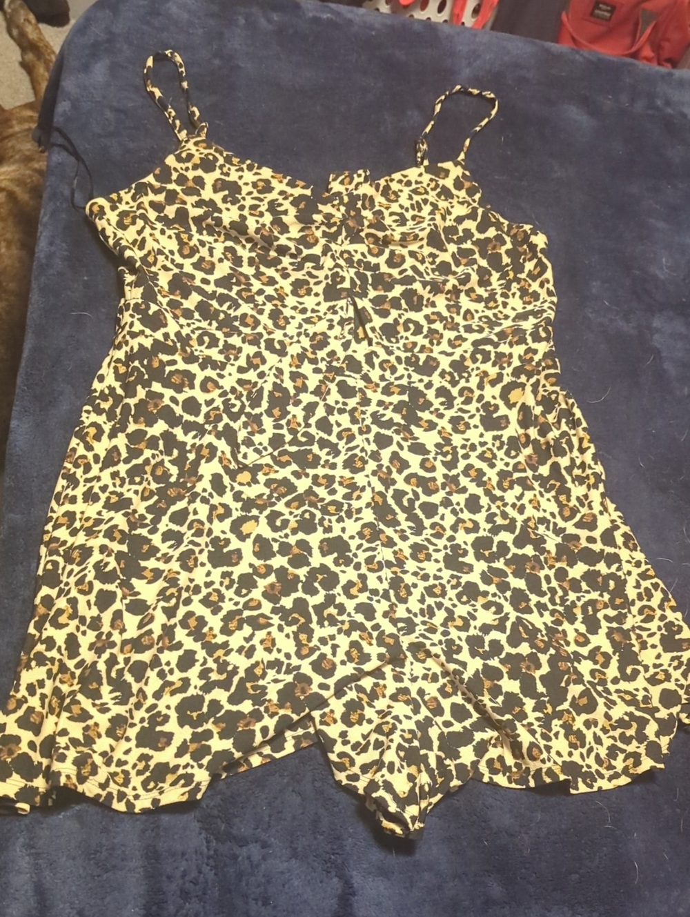 Candie's Leopard Print Spaghetti-Strap Romper - Brown & Black